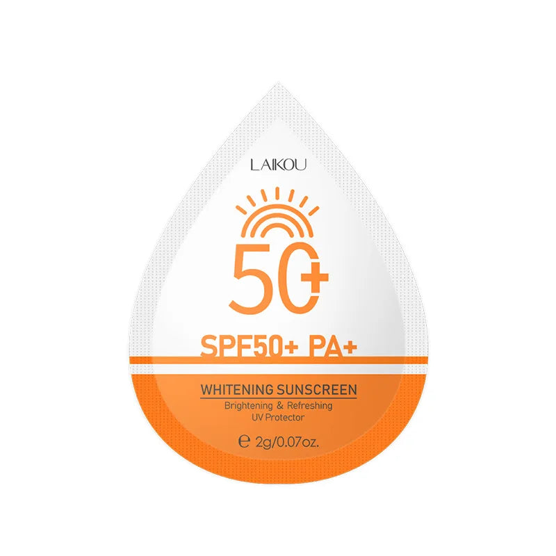 Whitening Sunscreen SPF50+ PA+ Brightening Refreshing UV Protector Portable 2G Sachet for Daily Sun Protection 5/10PCS