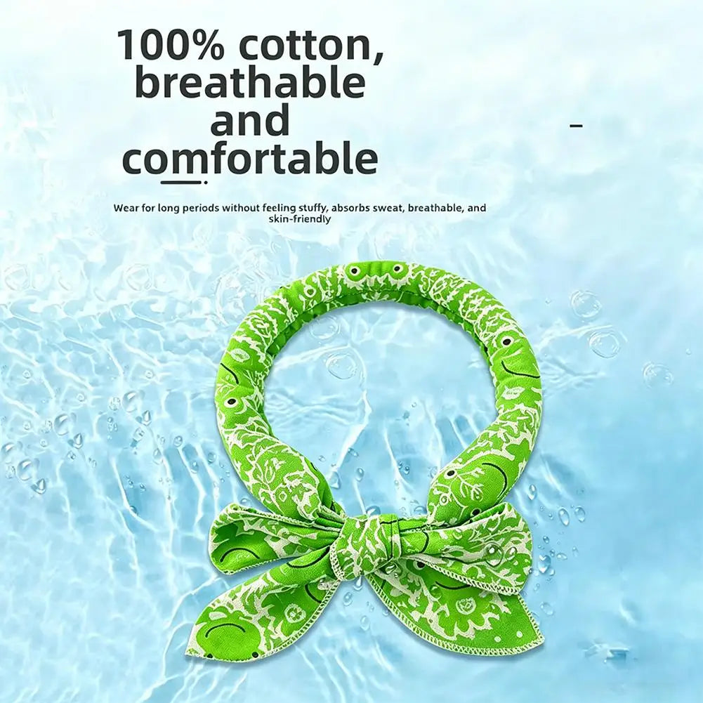 Summer Pet Dogs Cooling Ice Scarf Towel Heatstroke Dogs Cats Ice Scarf Collar Adjustable Cooling Cat Collar Bib Pet Supplies