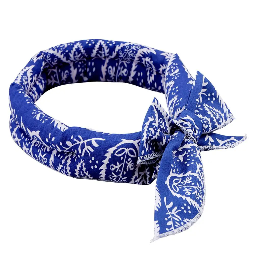 Summer Pet Dogs Cooling Ice Scarf Towel Heatstroke Dogs Cats Ice Scarf Collar Adjustable Cooling Cat Collar Bib Pet Supplies